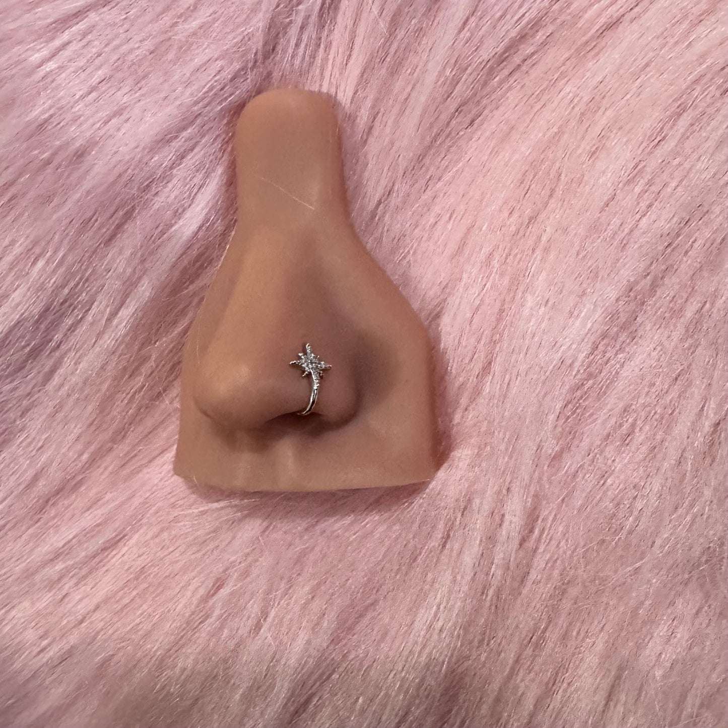 Silver Sparkle Faux Nose Ring