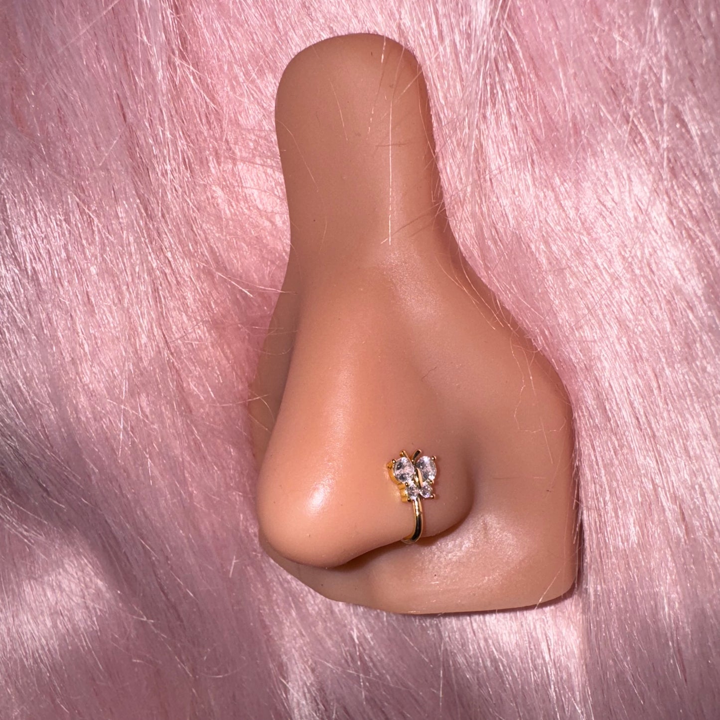 Gold Butterfly Faux Nose Ring