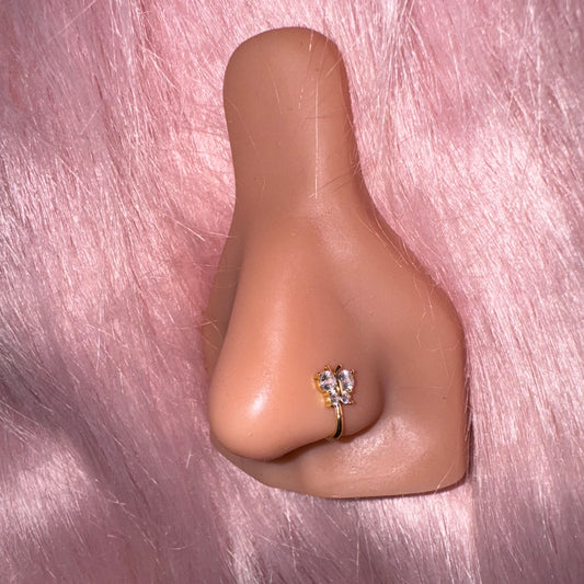 Gold Butterfly Faux Nose Ring