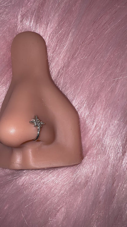 Silver Sparkle Faux Nose Ring